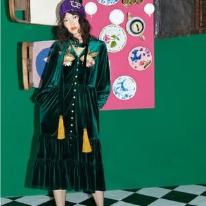 Unlogical Poem green velvet bunny dress